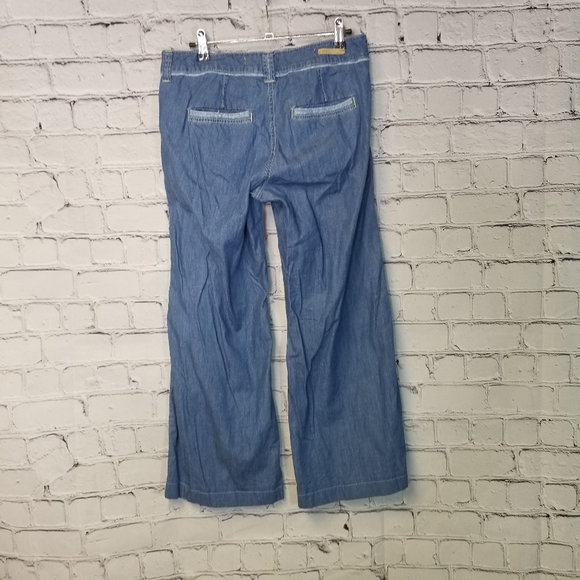 Pilcro anthro wide leg chambray trouser jeans - Picture 3 of 9